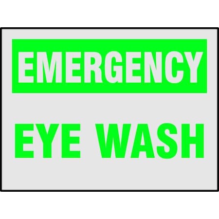Emergency Eye Wash, 3 1/2 in x 5 in, Horizontal Rectangle, Reflective Sheeting, 21011LS, PK8 MPN:21011LS