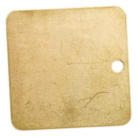 Blank Tag, Brass, 1 1/2 in H x 1 1/2 in W, Brass, Square, 25 PK MPN:23212