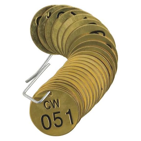 Numbered Tag Set, 51 to 75, 25 Tags, PK25 MPN:23258