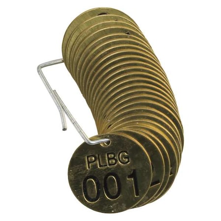 Numbered Tag Set, 001 to 025, 25 Tags, PK25 MPN:23260