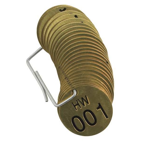 Numbered Tag Set, 001 to 025, 25 Tags, PK25 MPN:23276
