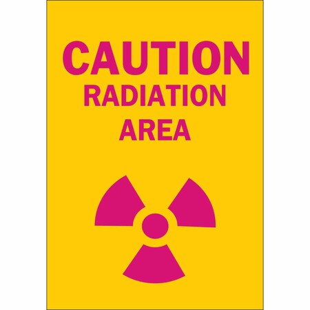 Caution Radiation Sign, 14 in H, 10 in W, Plastic, Rectangle, 25277 MPN:25277