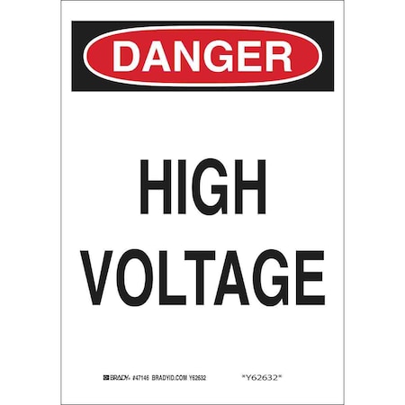 Danger Sign, 10 in Height, 7 in Width, Plastic, Rectangle, English MPN:25534