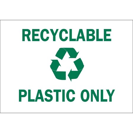 Recyclable Plastic Only, 7 in x 10 in, Rectangle, Plastic, 25928 MPN:25928