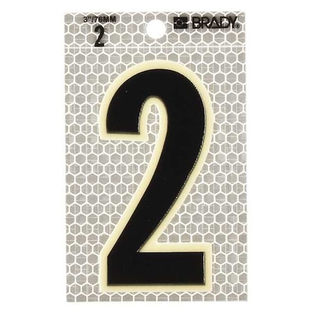 Number Label, 3-1/2 in H, 2-1/2 in W, PK10 MPN:3010-2
