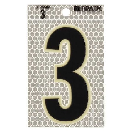Number Label, 3-1/2 in H, 2-1/2 in W, PK10 MPN:3010-3