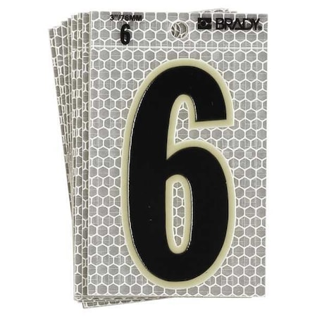 Number Label, 3-1/2 in H, 2-1/2 in W, PK10 MPN:3010-6