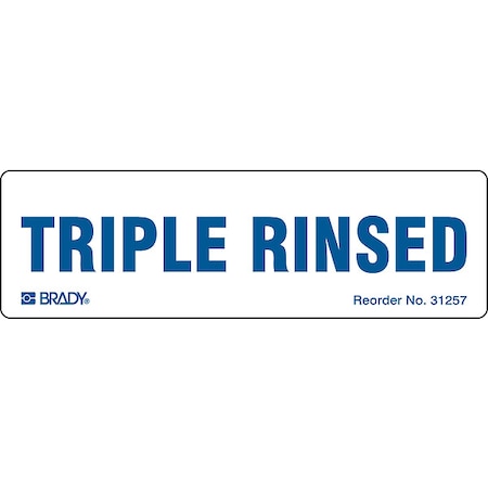 DOT Handling Label, Triple Rinsed, Paper, 2-7/8