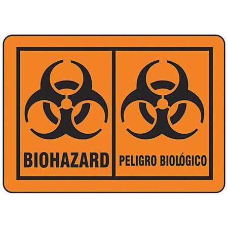 Bilingual Biohazard Label, Biohazard/Peligro Biologico, Paper, 3 1/2 in W, 5 in H MPN:31264LS