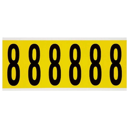 NumberLabel, Vinyl, 3-1/2inH, 1-1/2inW MPN:3450-8