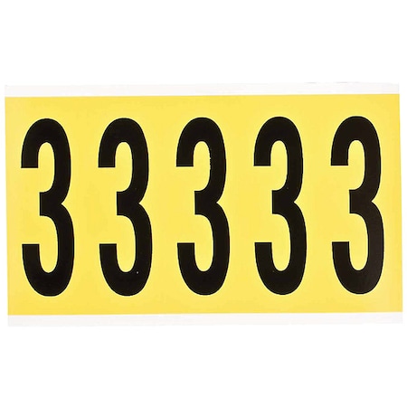 NumberLabel, Polyester, 4-3/4inH, 3inW MPN:3460-3