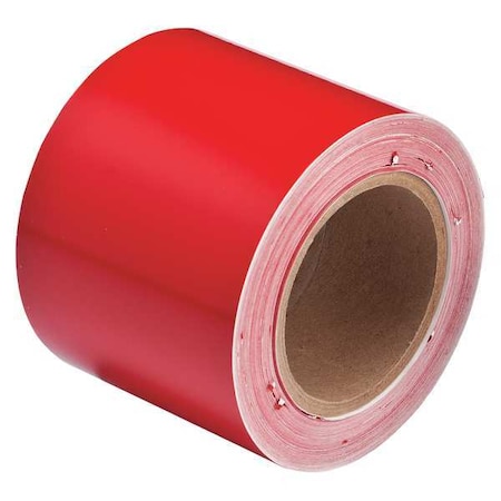 Pipe Marking Tape, Red, 4in W, 90ft Roll L MPN:36288