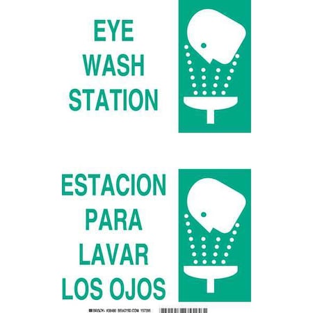 Eye Wash Station/Estacion Para Lavar Los Ojos, 14 in x 10 in, Rectangle, Aluminum, 38480 MPN:38480