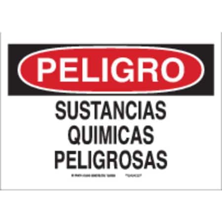 Danger Sign, 14 in Height, 10 in Width, Fiberglass, Rectangle, Spanish MPN:39161