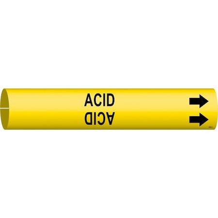 Pipe Marker, Acid, Yellow, 3/4 to 1-3/8 In MPN:4000-A