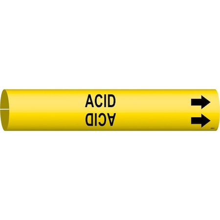 Pipe Marker, Acid, Yel, 1-1/2 to 2-3/8 In MPN:4000-B