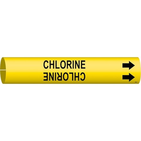 Pipe Marker, Chlorine, Y, 2-1/2 to3-7/8 In MPN:4025-C