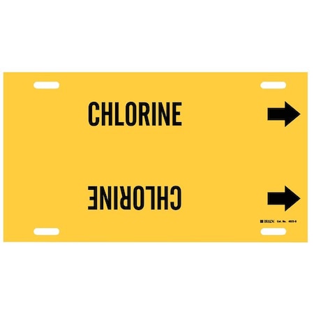 Pipe Marker, Chlorine, Yel, 8 to 9-7/8 In MPN:4025-G