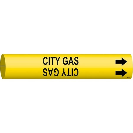 Pipe Marker, City Gas, Yel, 3/4 to 1-3/8 In MPN:4027-A