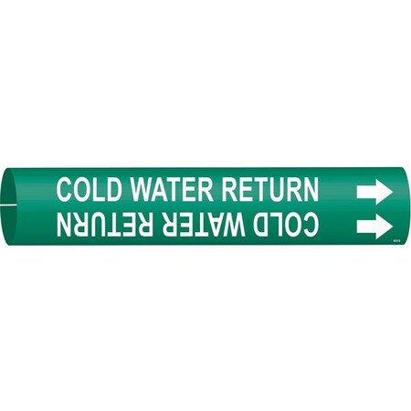 Pipe Marker, Cold Water Return, Gn, 4to6 In MPN:4030-D