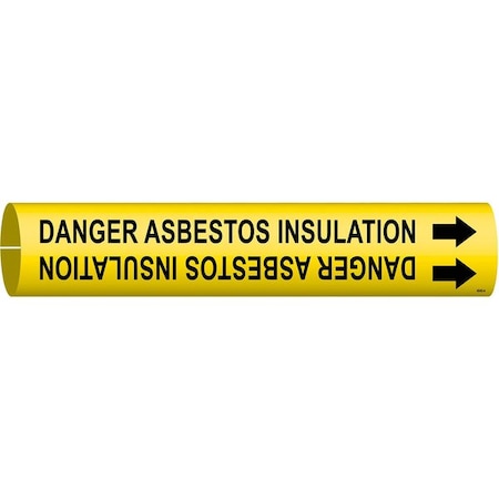 Pipe Marker, Danger Asbestos Insulation, Y, 4045-B MPN:4045-B