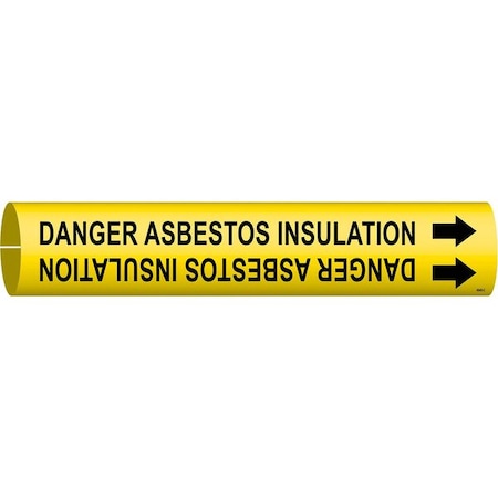 Pipe Marker, Danger Asbestos Insulation, Y, 4045-C MPN:4045-C
