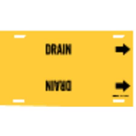 Pipe Marker, Drain, Yellow, 10 to 15 In MPN:4054-H