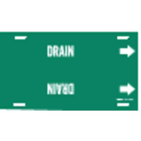 Pipe Marker, Drain, Green, 6 to 7-7/8 In MPN:4055-F