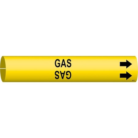 Pipe Marker, Gas, Yellow, 1-1/2 to 2-3/8 In MPN:4067-B
