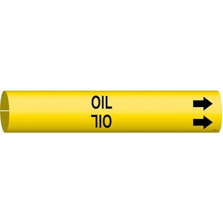 Pipe Marker, Oil, Yellow, 3/4 to 1-3/8 In MPN:4103-A