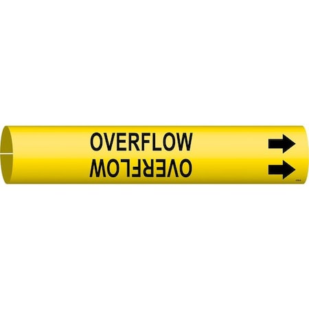Pipe Marker, Overflow, Yel, 3/4 to 1-3/8 In MPN:4104-A