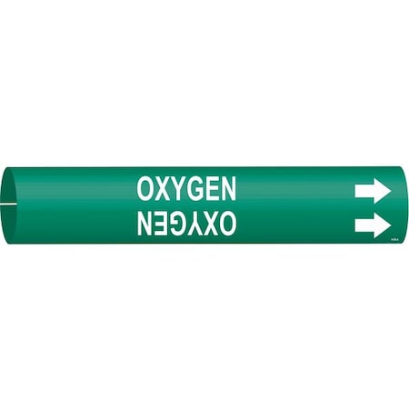 Pipe Marker, Oxygen, Green, 3/4 to 1-3/8 In MPN:4106-A