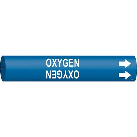 Pipe Marker, Oxygen, Blue, 2-1/2 to3-7/8 In MPN:4107-C