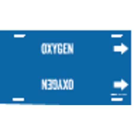 Pipe Marker, Oxygen, Blue, 8 to 9-7/8 In MPN:4107-G