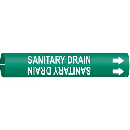 Pipe Mrkr, Sanitary Drain, 1-1/2to2-3/8 In MPN:4122-B