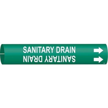 Pipe Marker, Sanitary Drain, Grn, 4 to 6 In MPN:4122-D