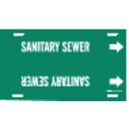 Pipe Marker, Sanitary Sewer, Gn, 10 to15 In MPN:4123-H