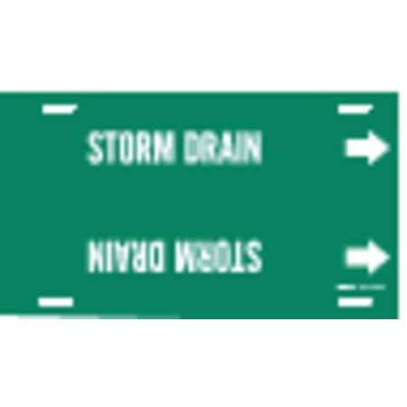 Pipe Marker, Storm Drain, Grn, 6 to7-7/8 In MPN:4132-F
