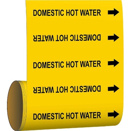 Pipe Marker, Domestic Hot Water, Yel, 41459 MPN:41459