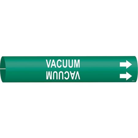 Pipe Marker, Vacuum, Green, 3/4 to 1-3/8 In MPN:4147-A