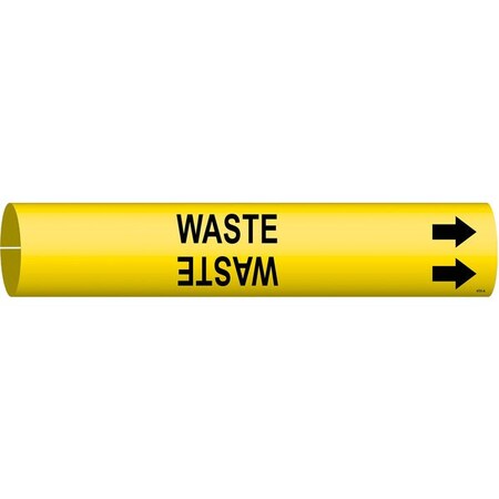 Pipe Marker, Waste, Yellow, 3/4 to 1-3/8 In MPN:4151-A