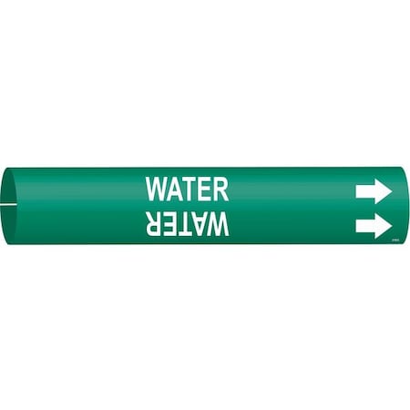 Pipe Marker, Water, Grn, 2-1/2 to 3-7/8 In MPN:4155-C