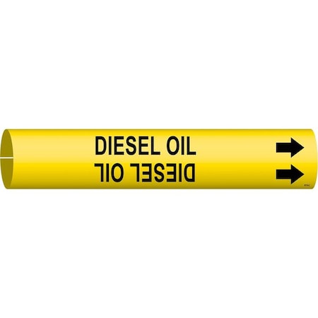 Pipe Marker, Diesel Oil, Y, 2-1/2to3-7/8 In MPN:4174-C