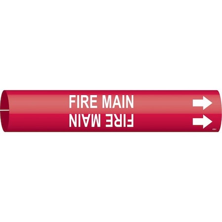 Pipe Marker, Fire Main, R, 2-1/2 to3-7/8 In MPN:4185-C