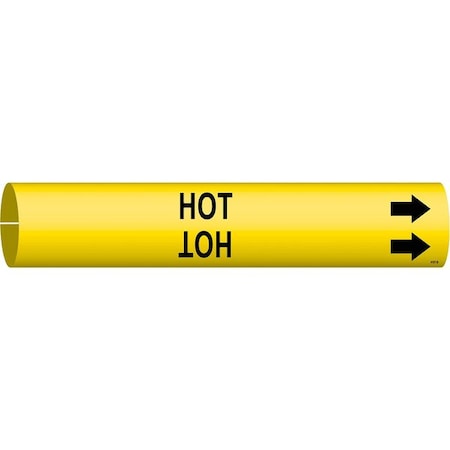 Pipe Marker, Hot, Yellow, 1-1/2 to 2-3/8 In MPN:4197-B