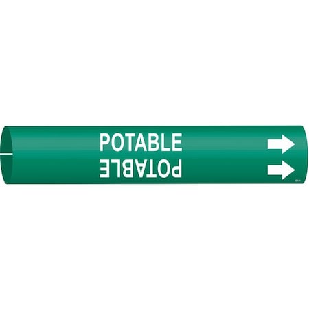 Pipe Marker, Potable, Grn, 3/4 to 1-3/8 In MPN:4261-A