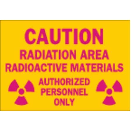 Caution Radiation Sign, 10 in H, 14 in W, Aluminum, Rectangle, 42860 MPN:42860