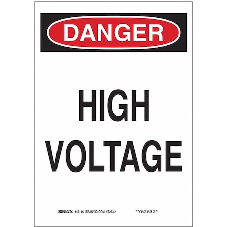 Danger Sign, 10 in Height, 7 in Width, Aluminum, Rectangle, English MPN:43111