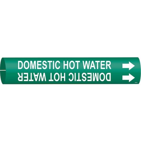 Pipe Markr, Domestic Hot Water, Gn, 4to6 In MPN:4316-D