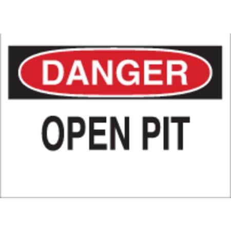 Danger Sign, 10 in H, 14 in W, Aluminum, Rectangle, English, 43198 MPN:43198